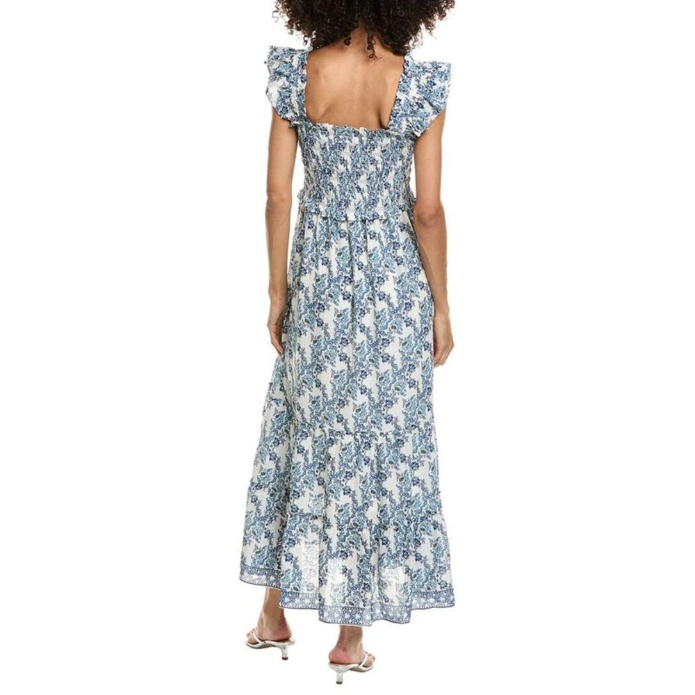 Max Studio Womens Flutter Sleeve Maxi Dress, Blue - Picture 2 of 4